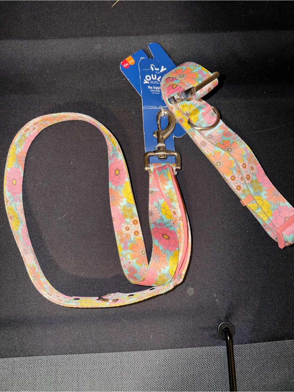 Soulful Floral Pink Dog Leash and Collar Set